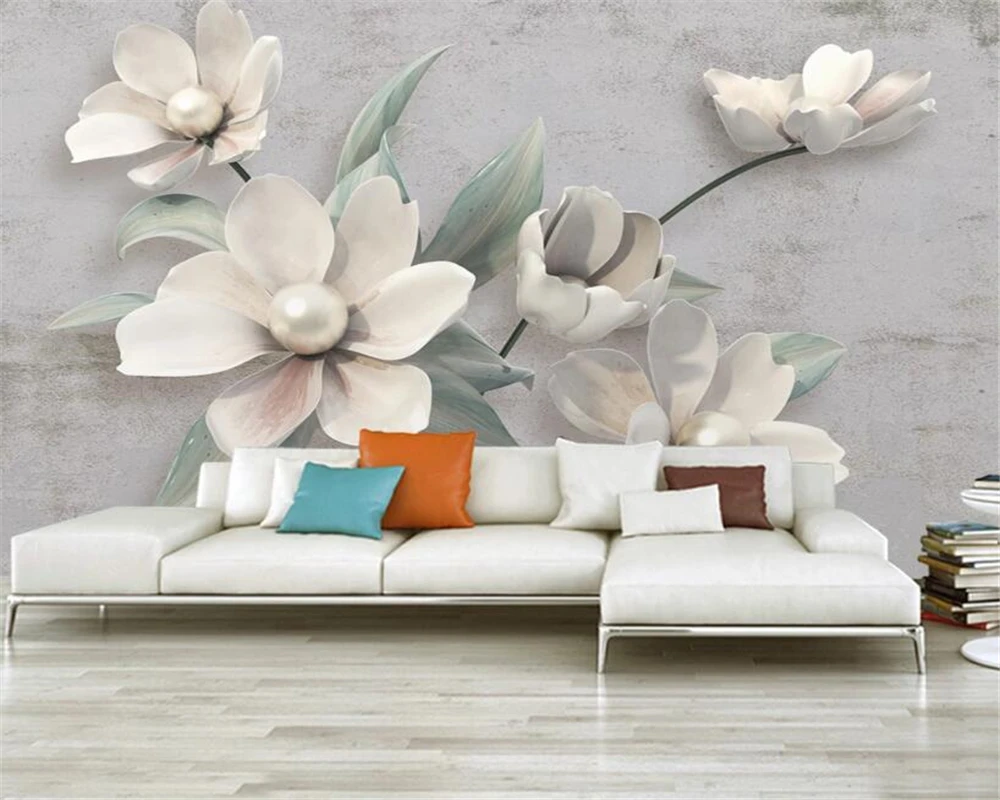 

Custom wallpaper European HD Jewelry Flowers 3d mural Hotel background wall papel de parede 3d wallpaper papel tapiz