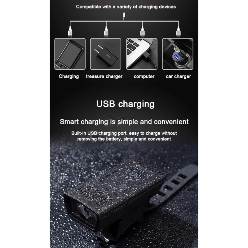 Водонепроницаемый велосипедный светильник USB Перезаряжаемый 4 режима велосипедный передний светильник велосипедный головной светильник велосипедный фонарь Аксессуары для велосипеда