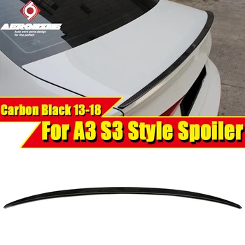 

For Audi A3 S3 Rear Trunk Spoiler Wing AES3 Style High Kick Big Carbon Fiber Wings Spoiler Boot Lid Car Styling Decoration 13-18