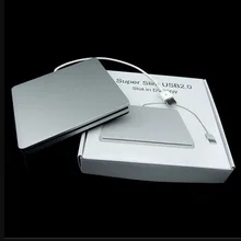 Laptop Type Suction Super Slim USB 2.0 Slot In External DVD Burner DVD-RW External Drives Box Enclosure Case