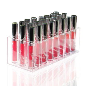 

24 Grid Acrylic Lipstick Transparent Jewelry Storage Box Makeup Case Organizer Holder Cosmetics Brush Display Stand