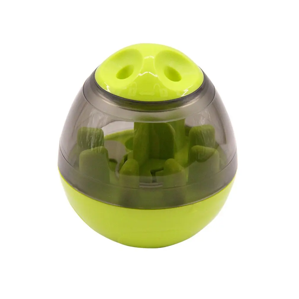 Green Интерактивная миска для собак, кошек, мячей, игрушка, Забавный питомец, тряска, утечка, контейнер для еды, щенок, кошка, медленная подача, игрушка для питомцев - Color: Green