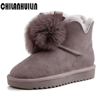 

classic thick fur winter snow boots warm ankle boots woman boots women shoes fashion female outdoor casual shoes flats platform