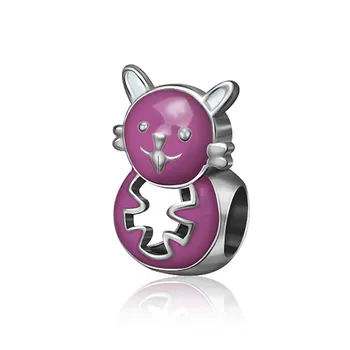 

NEW 100% 925 Sterling Silver Charm 1:1 Original Authentic Classic Rabbit Of The Zodiac Retro Elegant Women DIY Bead Jewelry Gift