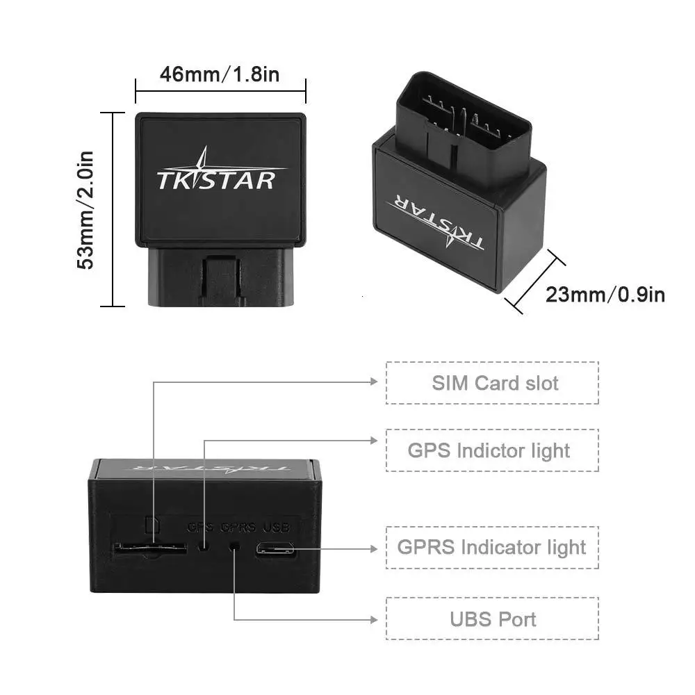 Автомобильный gps трекер OBDII отслеживание в реальном времени GSM gps локатор гусеничный TK816 Tkstar Пожизненное бесплатное веб-приложение