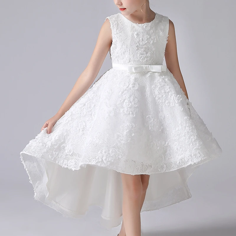 GRAEEN Light Up Bowknot Tulle Dress Led White Sleeveless Bow