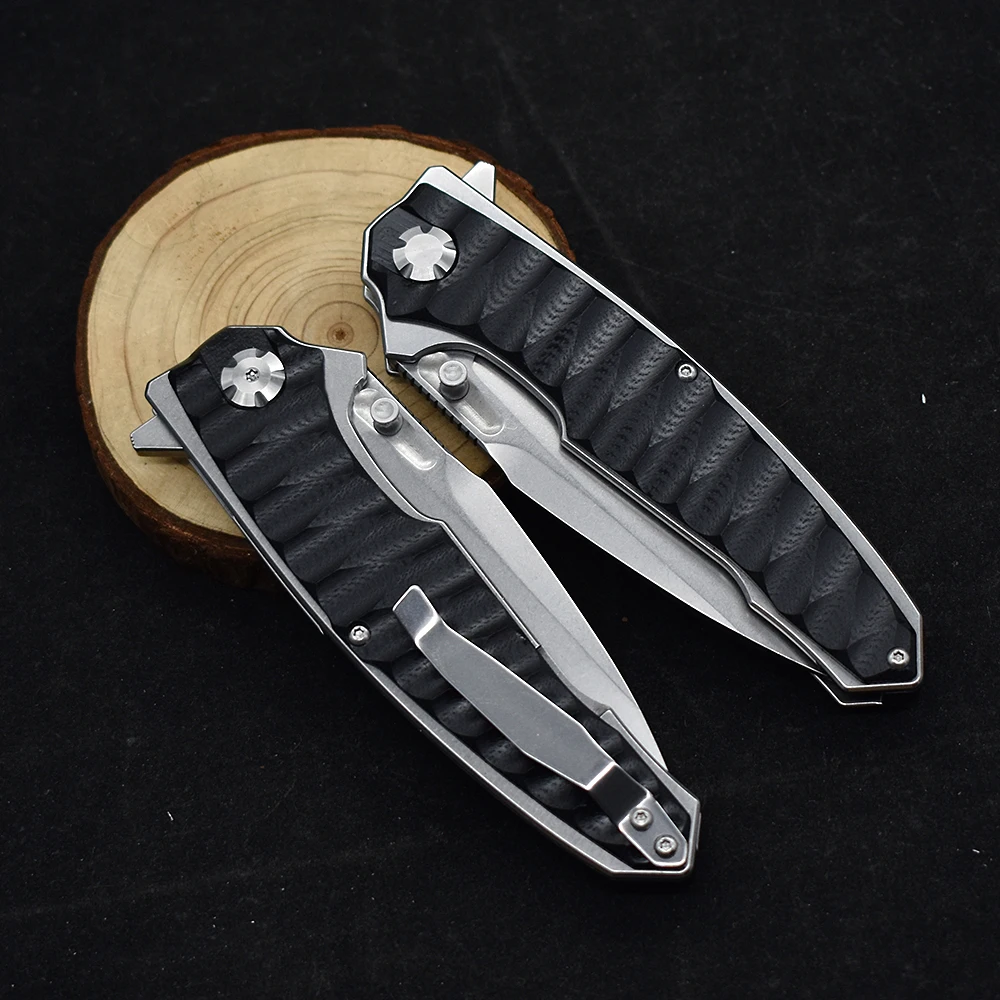 New M390 Steel Folding Knife G10 Handle Outdoor Camping Survival Hunting Knife Fruit Portable High Hardness Tactical EDC Tool 6