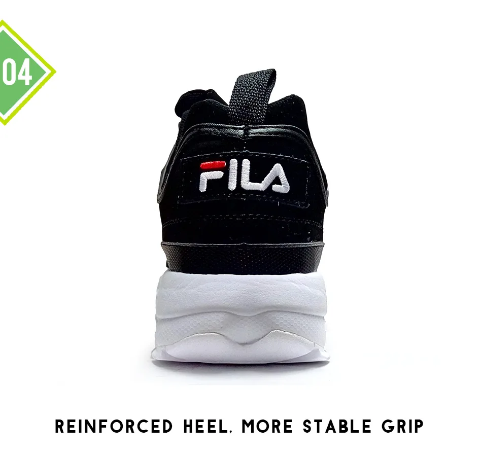 FILA Disruptor II 2 Running Shoes Summer Sport Shoe Men Breathable Zapatillas Women Increased Sneakers size 36-44 Black White