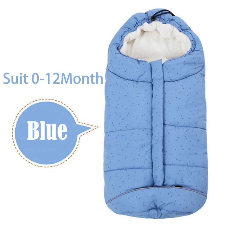 Зимние Детские спальные мешки для новорожденных, конверт для коляски с муфтой для ног, Детские Мультяшные конверты для новорожденных, Детские спальные мешки - Цвет: Blue