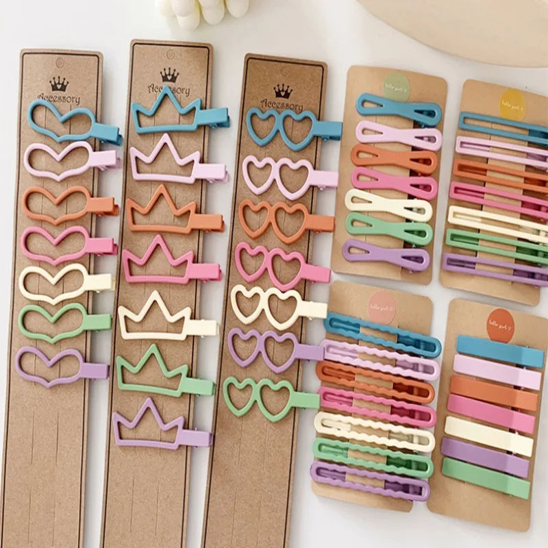 Ins matte color candy hairpin combination sweet wild bangs clip side clip net red hair card 4