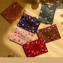 6 piezas creativas de 8,5x11,5 cm, tarjetas de Feliz Navidad, tarjeta de bendición de Navidad plegable para regalo de Año Nuevo, sobres bonitos