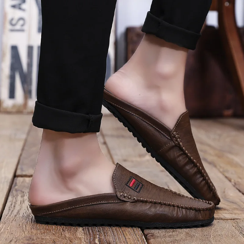 

2019 Autumn & Winter New Style MEN'S Leather Ankle Shoes Foot Covering Moccosins Fashion Casual Business Leather Shoes