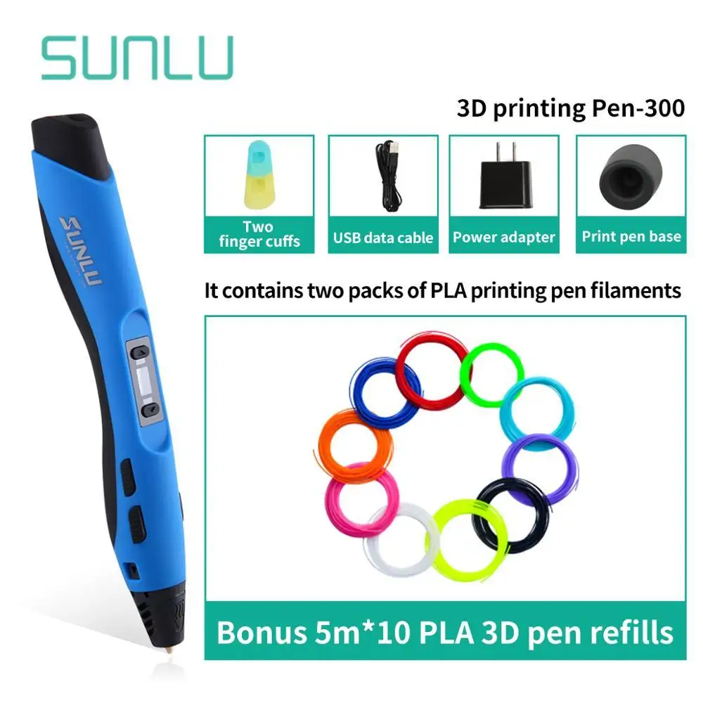 

Newest SL-300 3D Drawing Pen Set Include 50M PLA Filament Best Gift For Kids & Adult Children 3D Printing Pen Education Gadget