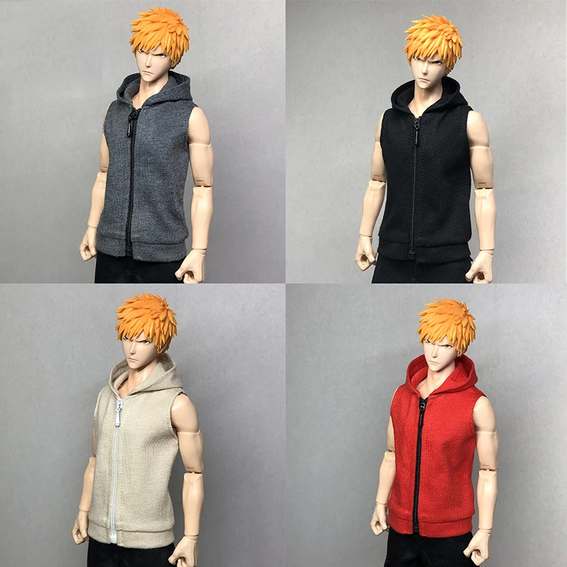 

1/6 Scale Male Figure Clothes Accessory Soldier Sports Hoodie Sleeveless Soldier Jacket Hoodie for 12'' Body