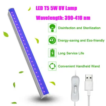 

24pcs Lamp Beads LED Uv Sterilization Disinfection Portable Uv Disinfection Low-voltage Safety Usb Port Interface Antibacterial