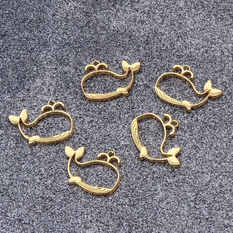 5 шт. мультфильм КИТ металлическая рамка кулон открытая гнездовая оправа УФ Смола ювелирные изделия DIY Y4QB
