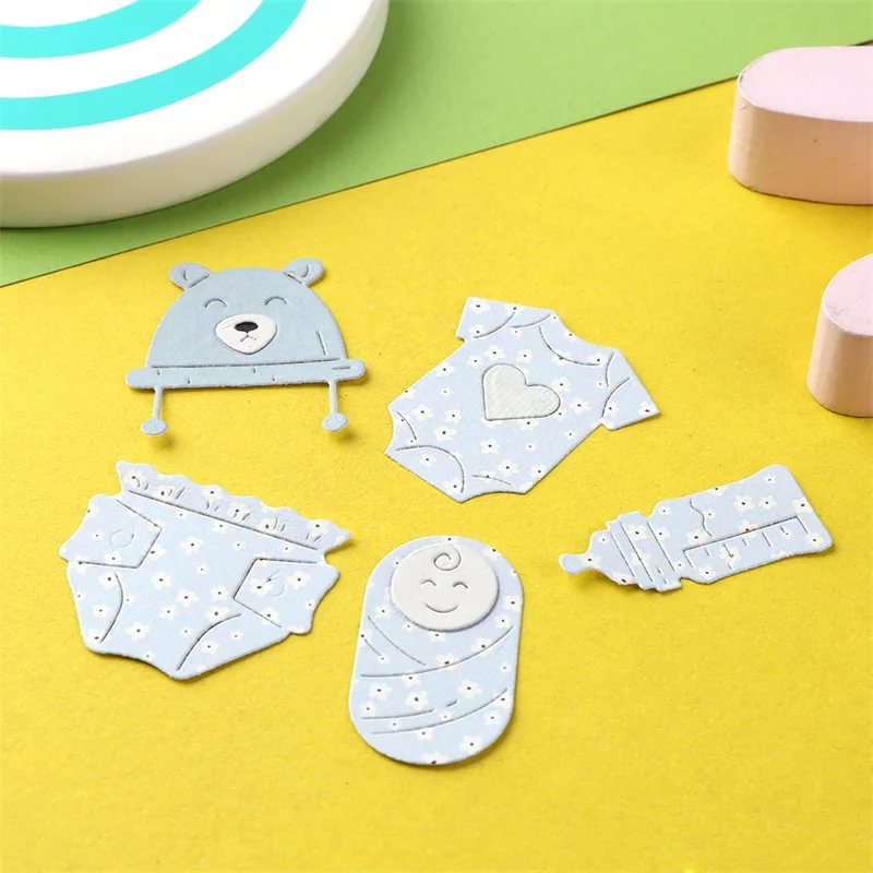 

Swaddling Jumpsuit Hat Baby Clothes Metal Cutting Dies Set For Crafts Paper Cards Album DIY Scrapbooking Making Template 2020