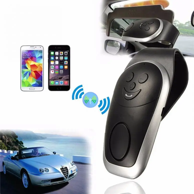 Bluetooth 3,0 автомобильный комплект громкой связи, динамик, телефон, солнцезащитный козырек, зажим с автомобильным зарядным устройством и USB кабелем, поддержка 2 Колонка для телефонов
