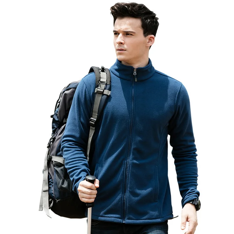 Cysincos новая брендовая мужская куртка пальто спортивная одежда верхняя одежда на молнии из флиса мужские тонкие куртки Осень Зима Повседневное пальто для мужчин s - Цвет: Iron blue