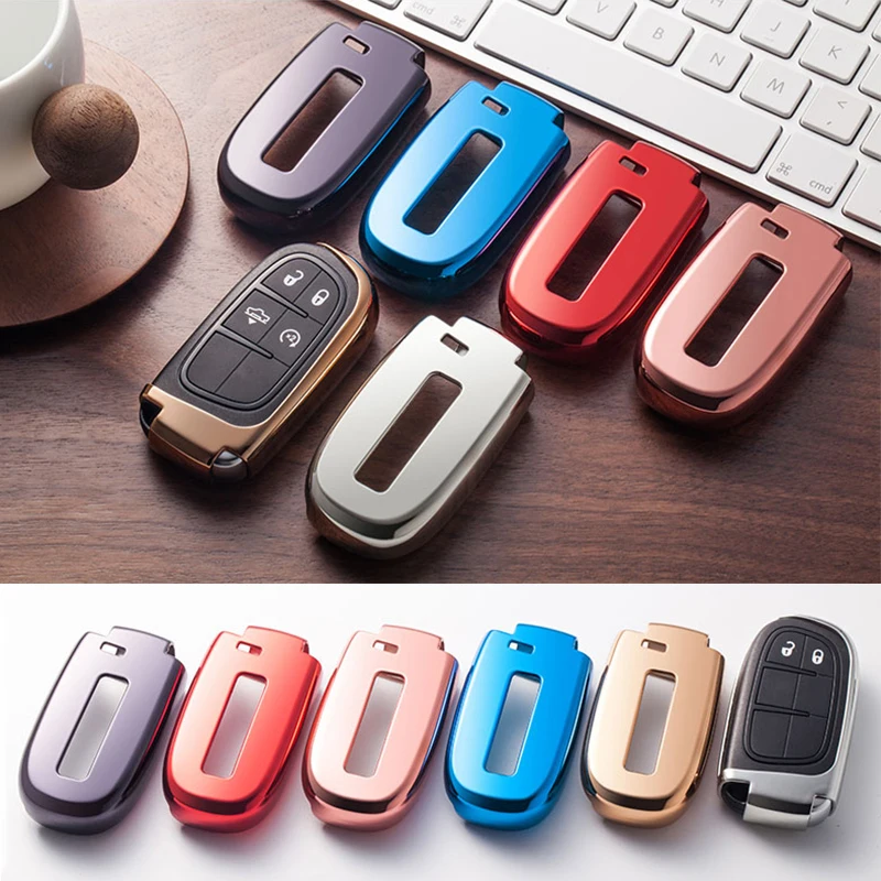 

The Soft TPU Car Key Cover Case Chain Protector For Jeep Grand Cherokee Chrysler 300C Renegade Fiat Freemont 2018 Accessories