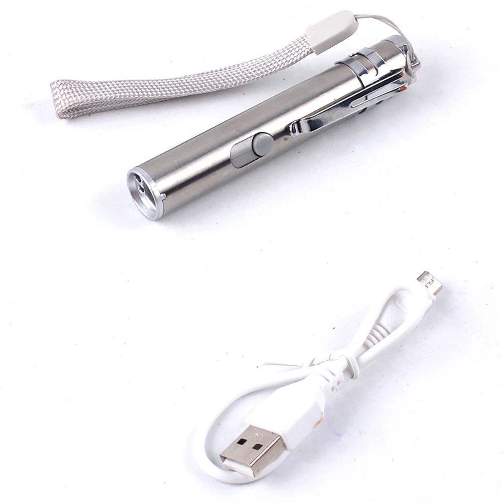 3-in-1 Cat Teaser USB Rechargeable LED Flashlight Pointer Interactive Pet Toy