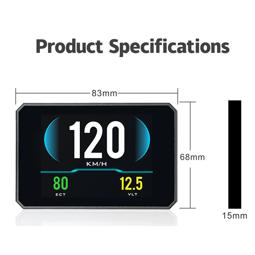 OBD 2 II HUD Дисплей температуры автомобиля км/ч MPH Turbo Boost давление скорость проектор на лобовое стекло для автомобиля HUD 5,0