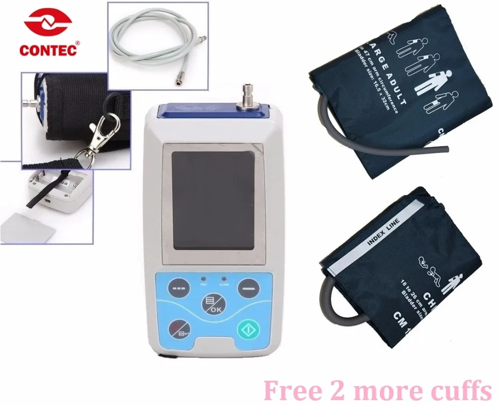 NEW 24 Hours Ambulatory Blood Pressure Monitor NIBP Holter with 3  Cuffs+Software