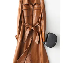 PUDI Новое Женское платье Стиль Натуральная овечья кожа пальто леди простой стиль куртка осень/зима Тренч пальто A28214