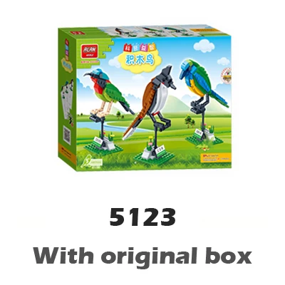 With original box 408 шт. идеи мира птиц голубая Джей Европейская Робин Колибри 5123 фигурки строительные блоки игрушки совместимы с Лаго - Цвет: With original box