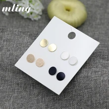 Мода 4 пар/компл. круглые серьги-гвоздики набор аксессуаров для Для женщин серебряный, черный. Цвет: розовое золото. Золото Цвет микс круг серьги-шпильки комплект