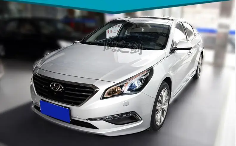 Автомобильные стильные фары для hyundai Sonata9 Sonata 9 фары светодиодный ходовые огни биксеноновые фары Противотуманные фары с ангельскими глазками