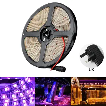 

MeterMall 300LEDs 12V 5M UV Strip Light for Banknote Inspection Sterilization 390-400nm British Regulation