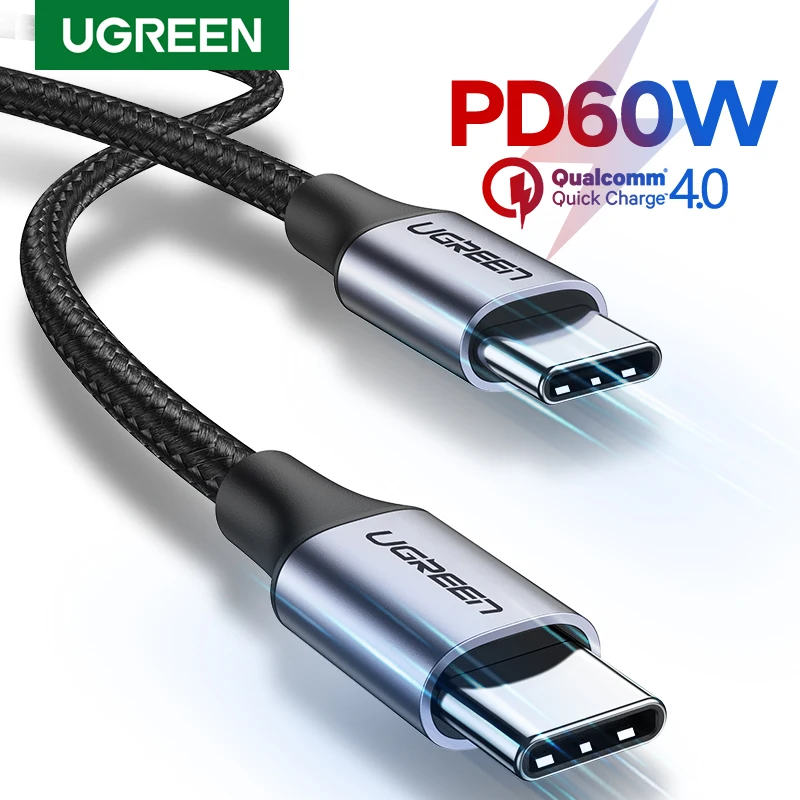 Ugreen USB C to USB Type C for Samsung S9 PD 60W Cable for MacBook Pro iPad Pro2020 Quick Charge 4.0 USB C Fast USB Charge Cord|Mobile Phone Cables|   - AliExpress