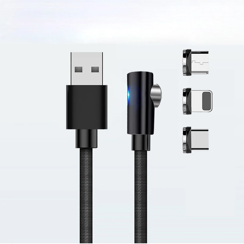 90 градусов зарядный кабель Magent зарядное устройство type C кабель USB C провод для быстрой зарядки Micro usb-концентратор, 4 порта для samsung iphone XM Magenetic кабель