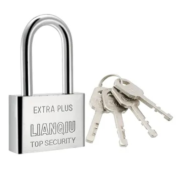 

uxcell 60mm Body Width Steel Padlock Hardened Shackle Chrome Finished, Keyed Different
