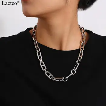 

Lacteo Exaggeration 8 Shaped Chain Choker Necklace for Women 2020 Steam-punk Silver Color Charm Necklace Fashion Jewelry Gifts