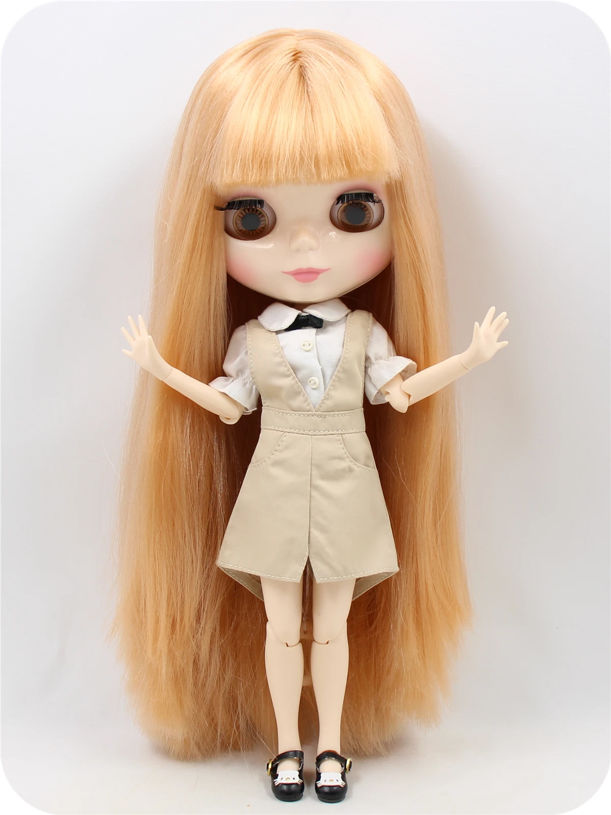 Neo Blythe Doll with Blonde Hair, White Skin, Shiny Face & Jointed Body 1