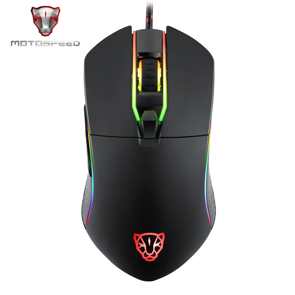 Motospeed эргономичная игровая Мышь светодиодный RGB 3500 Точек на дюйм Оптическая мышь