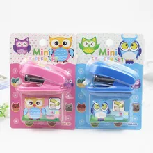 1 компл. Милый мини-степлер Сова скобы набор офисные школьные принадлежности Staionery бумага книга скоросшиватель зажимы подарки
