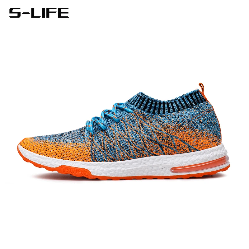 

Slip on Sneakers for Men Knitted Shoes Casual Sneakers 2020 Autumn New Breathable Mesh Platform Sneakers Knit Sock Shoes Flats