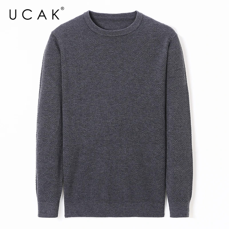

UCAK Brand Men Sweaters 2020 Tops Fashion Casual Solid Color Sweaters Man Clothes Streetwear O-Neck Pullover Men Clothing U1060