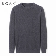 UCAK Brand Men Sweaters 2020 Tops Fashion Casual Solid Color Sweaters Man Clothes Streetwear O-Neck Pullover Men Clothing U1060