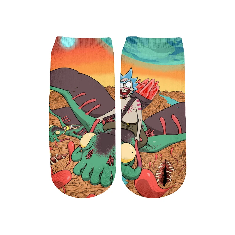 3 Новейшие Rick and Morty 3D печатных мультфильм милые короткие носки для мужчин женщин harajuku корейские носки RS-005 - Цвет: 3