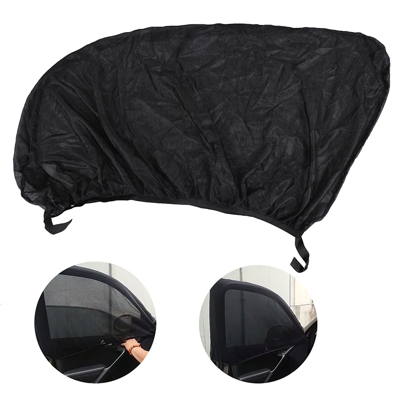 2 Pcs Summer UV Protection Car Rear Side Back Window Sun Shade Anti-mosquito Car Sunshade Net Mesh Curtain for Car SUV