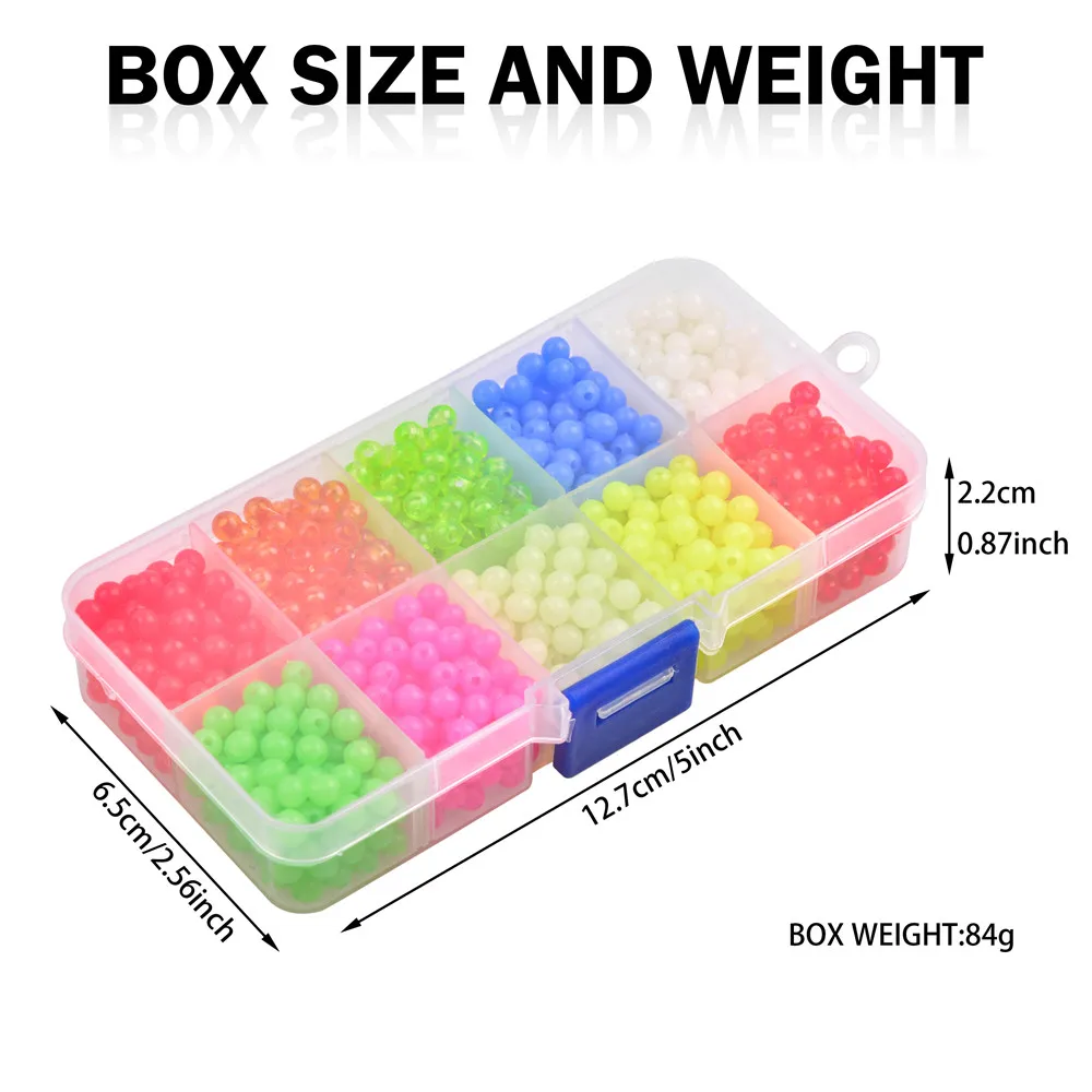 1000 Teile/schachtel Leuchtende Angeln Perlen Locken Zubehör Carolina Rigs Steuern Rigs Glow Angeln Perlen DIY Kit Bass Fishing Tackle – Detail 7