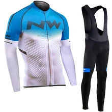 Осень NW Team Ropa одежда для велоспорта мужская с длинным рукавом Джерси костюм открытый езда на велосипеде MTB Одежда комбинезон комплект