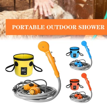 

Portable Car Shower High Pressure Water Gun Outdoor Camping Washer Blue Yellow Orange Electric Pump