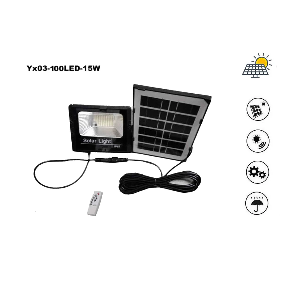 

100/75 Led solar light lamp floodlight led outdoor LED garden Street With Controller Color Adjustable Wall Detector for Barn Po
