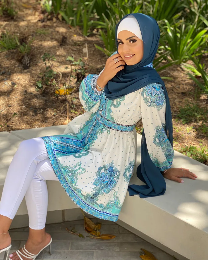 Ramadán musulmán Blusa de las mujeres, camisa de ropa islámica Musulman mujer Top Oficina dama Blusa Tureky caftán Abaya marroquí|Islamic - AliExpress