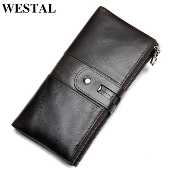 

WESTAL wallet women genuine leather wallet purses female women's clutch bags leather wallet for women with coin pocket 8560